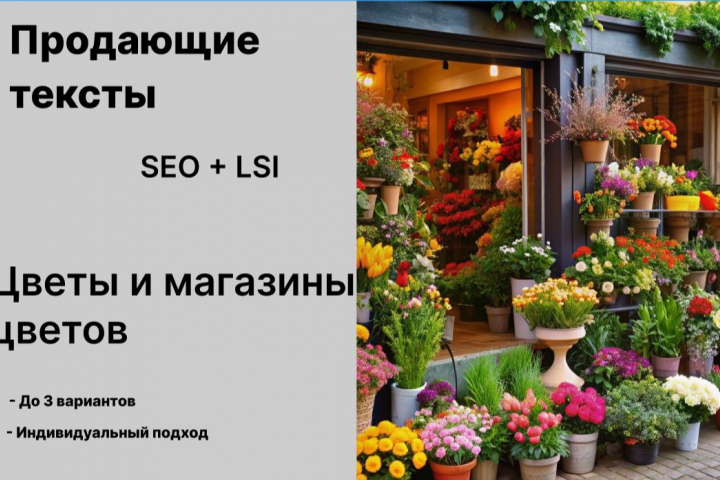 Продающие тексты. Цветы и магазины цветов.