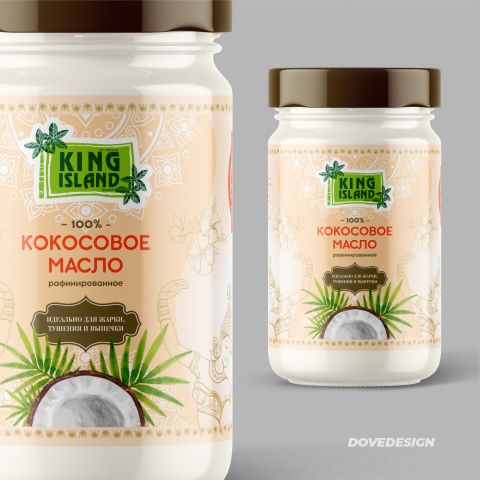 King Island кокосовое масло. Дизайн упаковки №1