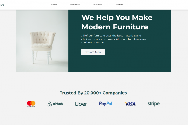 Landing-page "DudeShape" на Wordpress