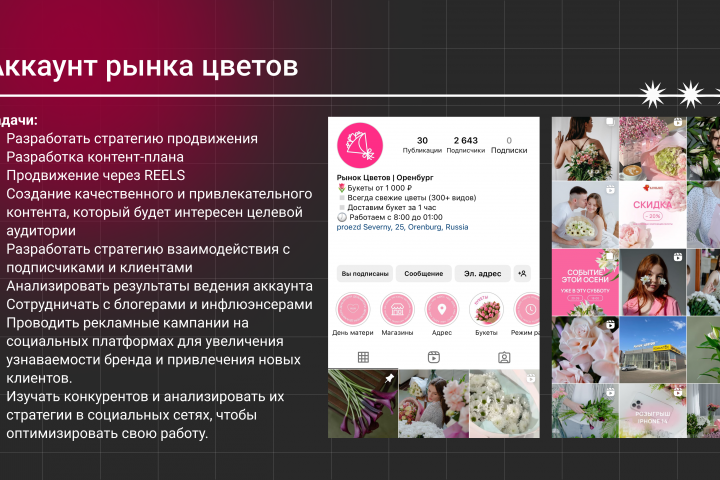 Аккаунт рынка цветов