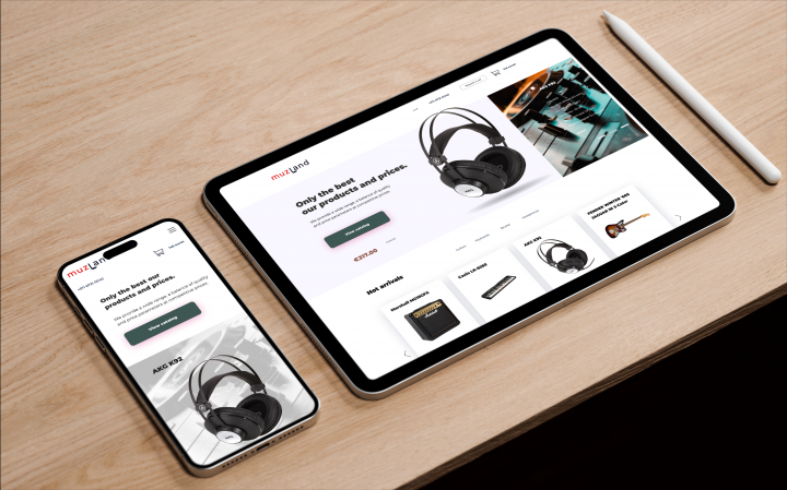 Разработка Landing Page музыкального магазина.