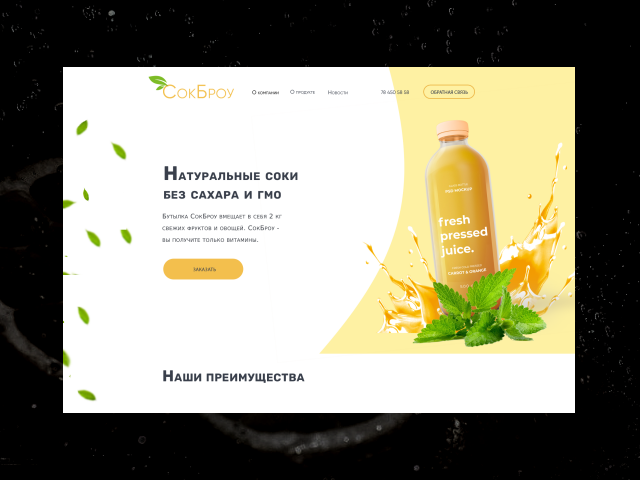 Landing natural juices "СокБро"