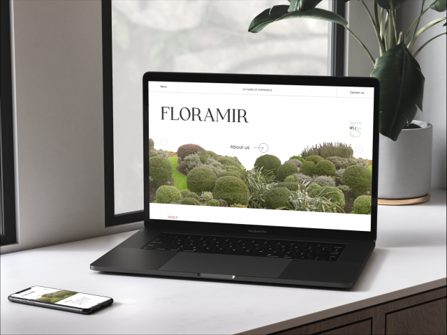 Landing Page  студии ландшафтного дизайна Floramir.