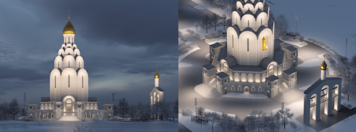 3d Модель. Храмовый комплекс с часовней и музеем