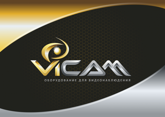 Логотип VICAM стилизованный под золото и серебро