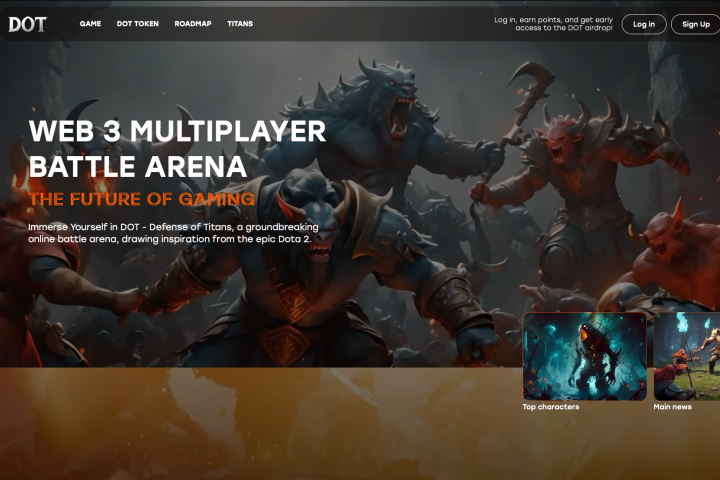 Сайт DOTGAME - WEB 3 MULTIPLAYER BATTLE ARENA