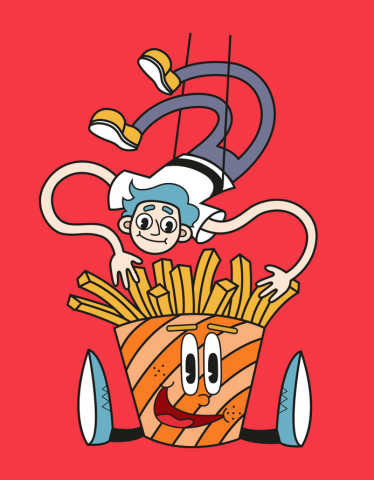 ИЛЛЮСТРАЦИЯ ДЛЯ УПАКОВКИ КАРТОШКИ ФРИ