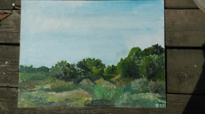 Пейзаж  с пленера - живопись - масло