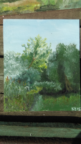 Пейзаж с пленера - живопись - масло