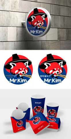 Логотип для ресторана быстрого питания корейской кухни "Mr. Kim"