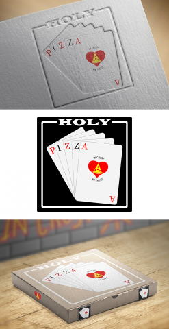 Логотип для пиццерии HOLY PIZZA (Вариант 2)