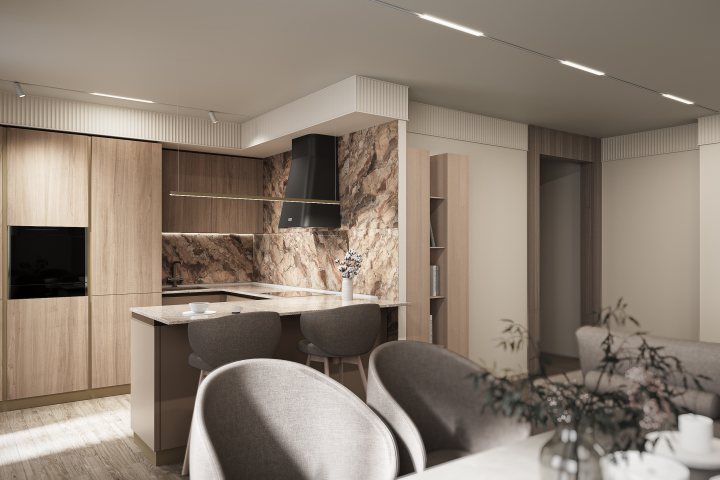 Визуализация Кухни-Гостинной