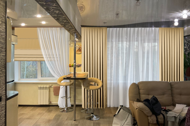 Оформление гостиной текстилем