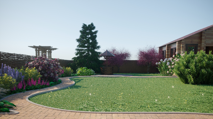 Визуализация ландшафтный дизайн, 24 сотки