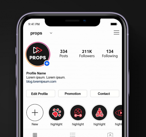 Оформление профиля Instagram с видео развлекательного характера