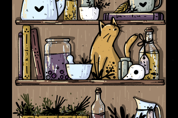 иллюстрация полочки