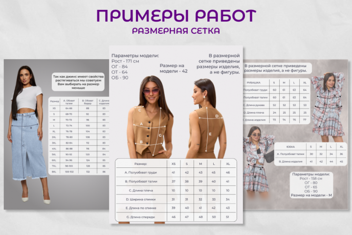 Инфографика размерной сетки