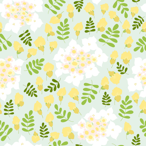 Бесшовный паттерн Весенние цветы