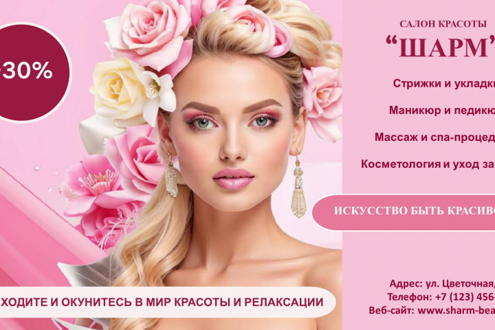Баннер для салона красоты "Шарм"
