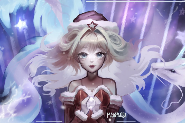 Аниме девушка арт новый год