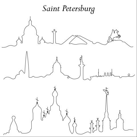 Санкт Петербург line art