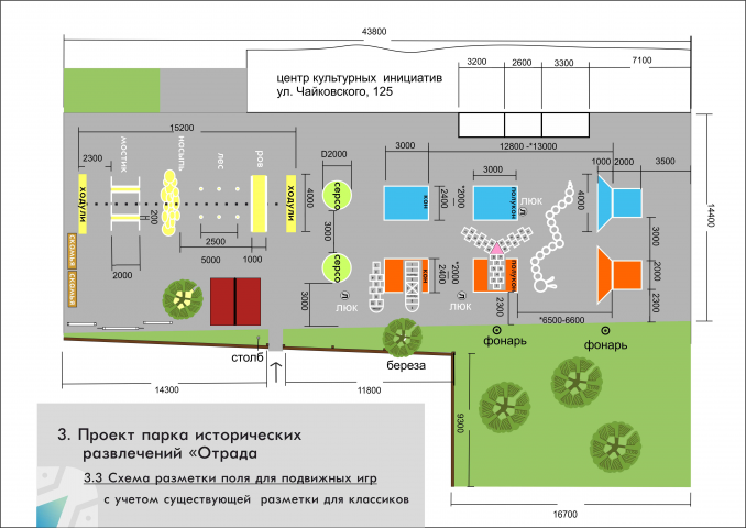 Схема разметки для подвижных игр