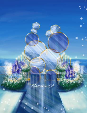 Визуализация декорации для бракосочетания