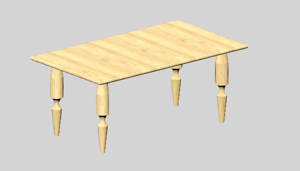 Создание 3D-модели стола по исходным замерам