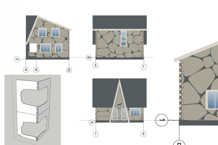 Разработка шаблонов для покраски здания