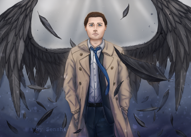 Иллюстрация с Кастиэлем