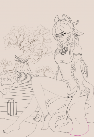 Эскиз аниме арта