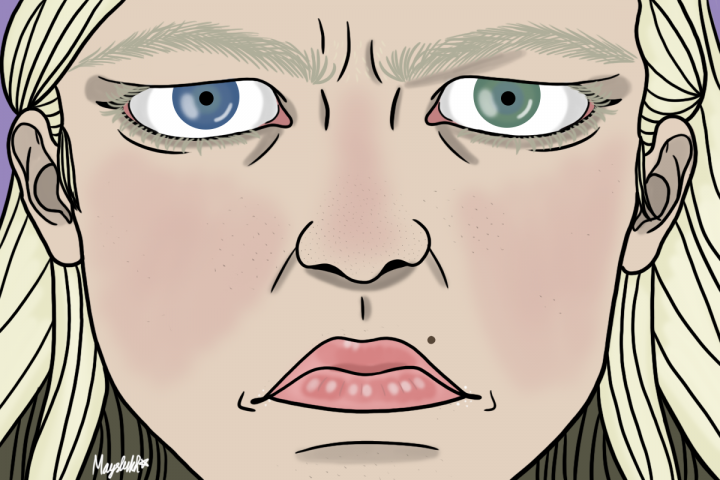 Блондинка злится