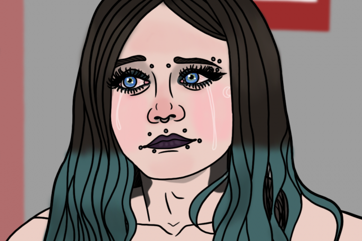 Девушка плачет