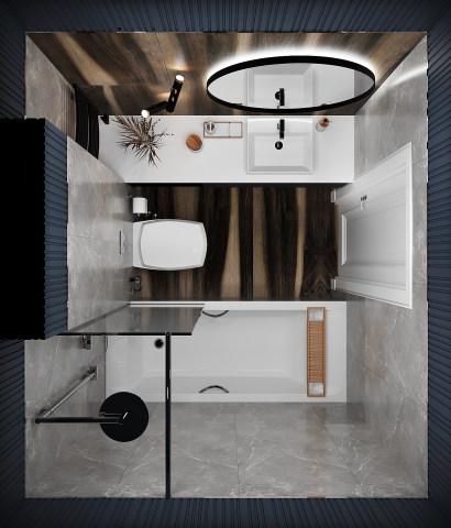 Дизайн проект квартиры 84 кв.м. Ванная комната
