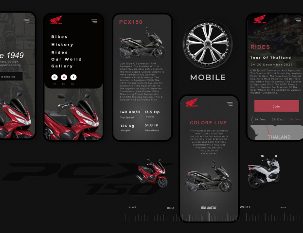 Мобильная версия для промо сайта Honda Pcx
