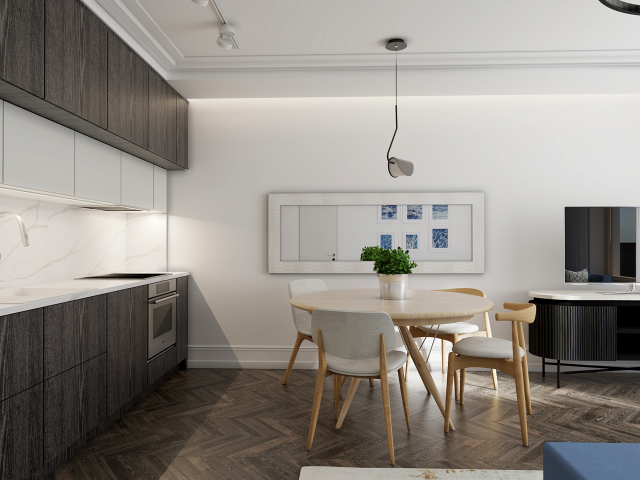 Дизайн двухкомнатной квартиры 55 кв.м.