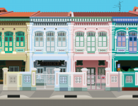 Векторная иллюстрация улицы по фотографии