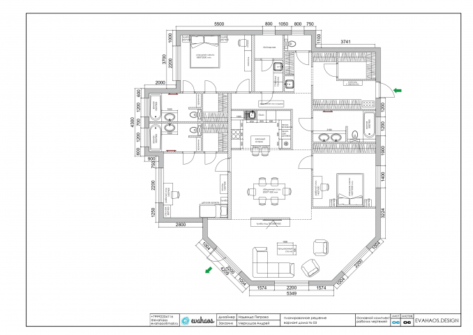 планировка частного дома (эскизный проект)