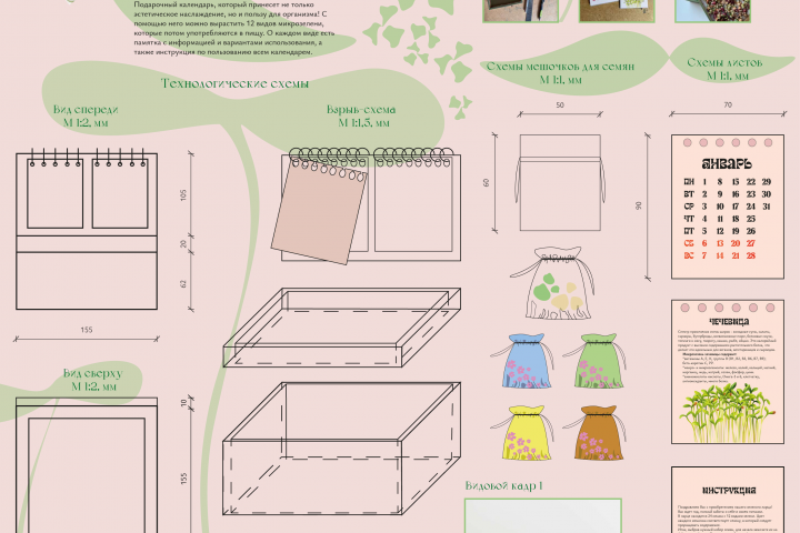 Подарочный календарь "Зеленый ларец - цветущий календарь"