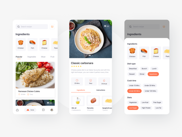 Дизайн приложения с рецептами