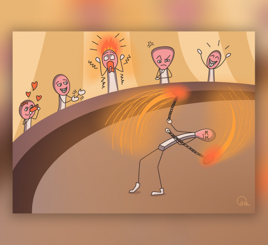 Спичка и шоу с огнем