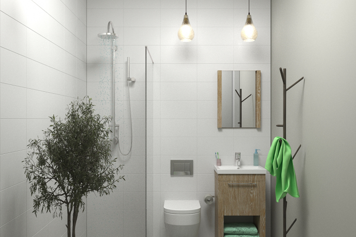 Визуализация ванной в скандинавском стиле