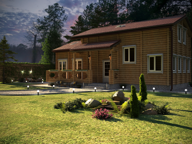 Моделирование и визуализация дома из бруса