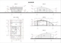 Эскиз бани из оцилиндрованных бревен