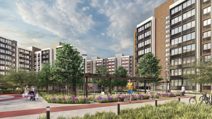 Визуализация фасадов и благоустройства ЖК