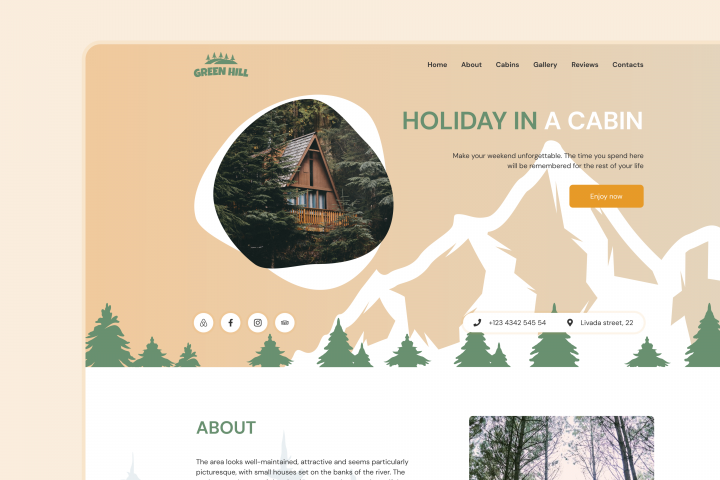 Landing page. Отдых в коттеджах