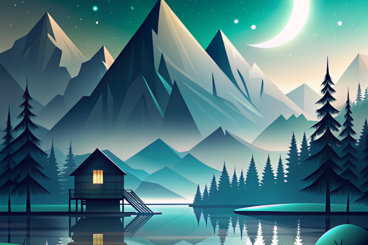 Векторный пейзаж с горами