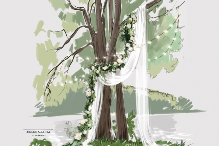 Визуализация декора выездной регистрации