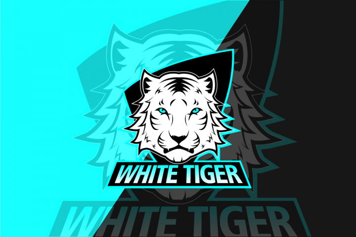 White tiger маскот лого для киберспотра