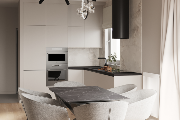 Визуализация кухни-гостиной в 3D max